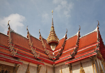 Fototapeta premium Wat Chalong (Wat Chaithararam) temple in Chalong subdistrict. Phuket province. Thailand