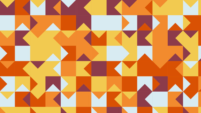 Yellow And Orange Geometric Pattern, Seamless Wallpaper For Tile, Banner, Tableclothe