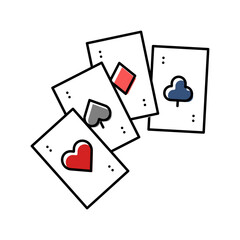 card slot game color icon vector illustration