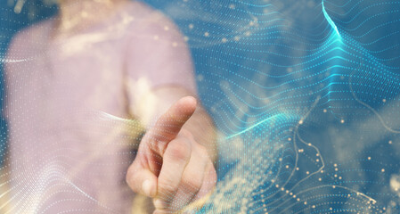 Concept of Network, internet communication. 3d illustration