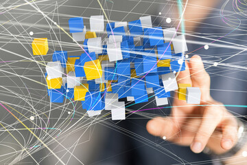 Business intelligence analyst dashboard on virtual