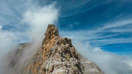 climbing the via ferrata 