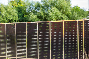  Perforated Metal Fence. Metal sheet panel fence
