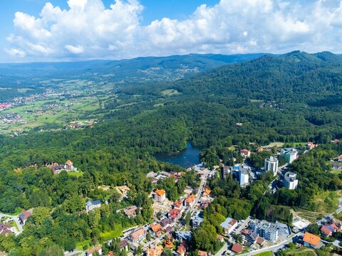 Sovata resort - Romania seen from above