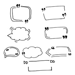 Vector hand drawn quote speech bubbles