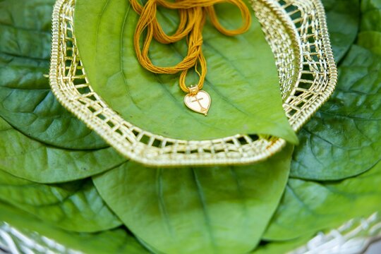Closeup shot of a wedding mangala sutra