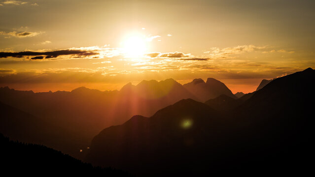 Sonnenuntergang Alpen Berge