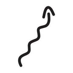 Arrow symbol hand drawn icon vector for web and application in a flat color glyph pictogram illustration