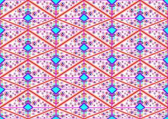 Geometric ethnic oriental pattern traditional Design for background,carpet,wallpaper,clothing,wrapping,Batik,fabric,Vector embroidery style.