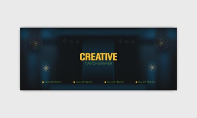 Creative and colorful twitch design banner design template