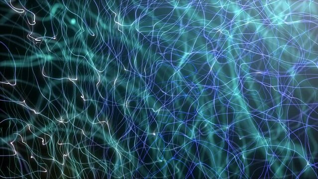 Abstract background of wavy curved lines. Concept of waves and neural connections, futuristic design.