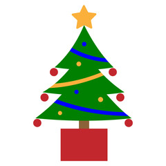 Obraz na płótnie Canvas Christmas tree cartoon in vector