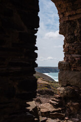 window to the sea ocean view ruins of a mine cornwall st agnes