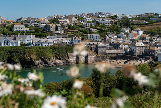 view of the city village town port isaac harbour cornwall england