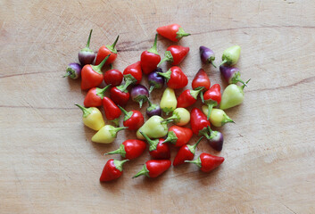colorful hot chili peppers