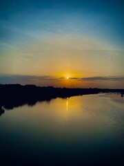 sunset over the lake