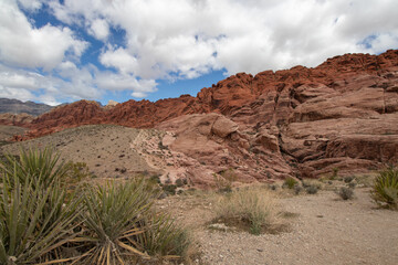 Red Aztec Sandstone rock formations in the desert