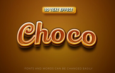 Chocolate 3d editable text effect style