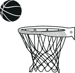 Basketball net, basketball hoop, basketball goal illustration on white background