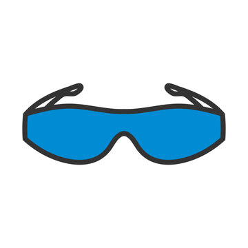 blue safety glasses icon clip art preview