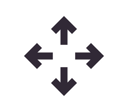 Scaling symbol and sizing arrow icon simple outline linear vector.