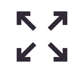 Scaling symbol and sizing arrow icon simple outline linear vector.
