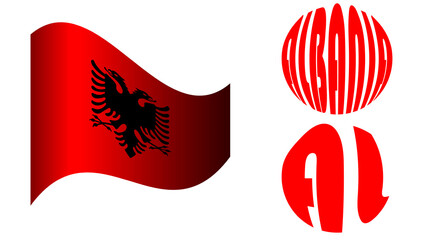 flag country, design country name, Albania