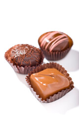 Three delicious candies ready to eat.