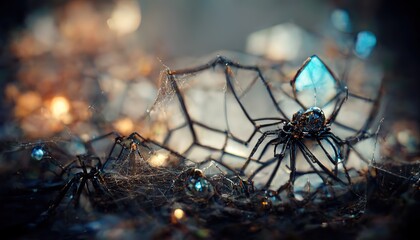 brown spider, poisonous arachnid walking on the ground. Risk concept, danger indoors, arachnophobia. 3D, Raster illustration.