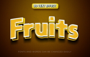 Fruits yellow 3d editable text effect style