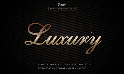 Editable text effect luxury with 3d style
