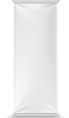 Vertical outdoor promo banner. Realistic blank mockup