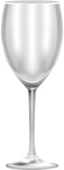 Wine glass mockup. Realistic empty drink goblet