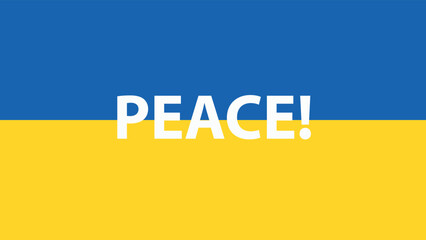 UKRAINIAN FLAG WITH THE WORD PEACE