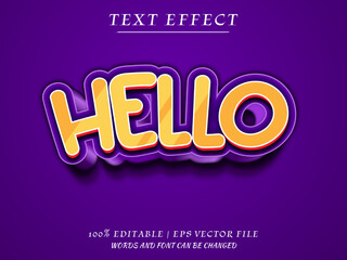 Hello 3d Editable Text Effect. Text mockup