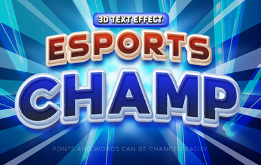 Esports champ 3d editable text effect style