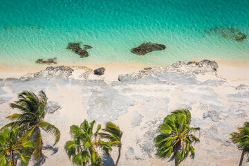 Tropical paradise: Cancun idyllic caribbean beach from above, Riviera Maya