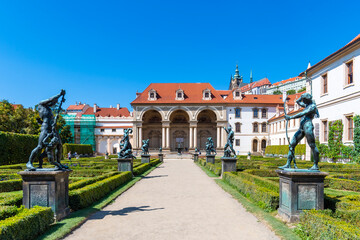 Prague, Czech Republic - August 16, 2022 :  Waldstein Garden view in Prague City - obrazy, fototapety, plakaty