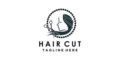 beauty salon for haircut with creative concept