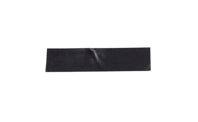 Black insulating tape glued on a white background.