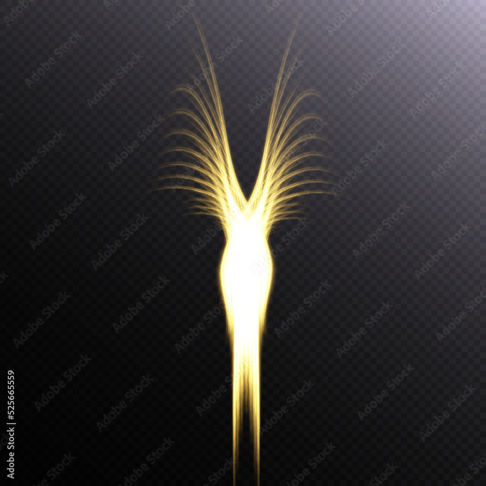 Poster abstract effect of glowing fiery phoenix wings. eps vector