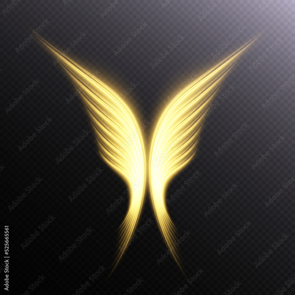 Poster abstract effect of glowing fiery phoenix wings. eps vector