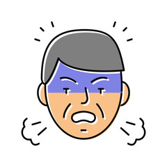 angry man color icon vector illustration