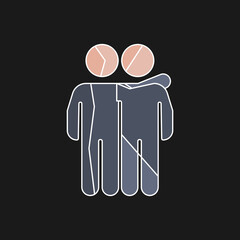 people icon, hug concept, vector illustration