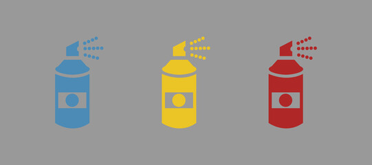 spray can icon with paint, vector illustration