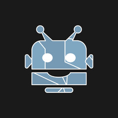 robot icon on white background, vector illustration