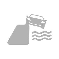 car icon, concept on the cliff, vector illustration