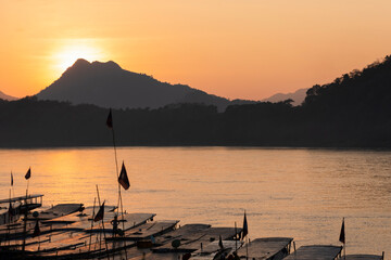 View of Mekong River during sunset