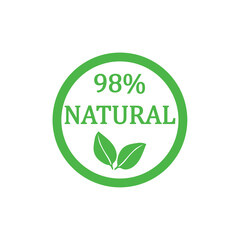 98% Natural Vector Badge Design Icon