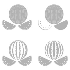 Watermelon icon on a white background, vector illustration